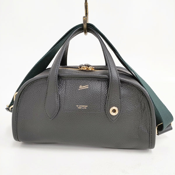 Beaure 新品 ショルダーボストン 2WAY 定価15400円 レザー 牛革 ショルダーバッグ ブラック グリーン レディース ビューレ【中古】5-0804G◎