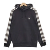 adidas 3-STRIPES HOODIE オリジナルス h06677 サイズL プルオーバー 裏起毛 パーカー ブラック メンズ アディダス【中古】5-0128T♪