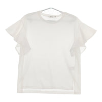 Jines フリル袖 サイズ38 81829708-TR-1A コットン 半袖Ｔシャツ カットソー ホワイト レディース ジネス【中古】5-0525S△