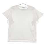 Jines フリル袖 サイズ38 81829708-TR-1A コットン 半袖Ｔシャツ カットソー ホワイト レディース ジネス【中古】5-0525S△