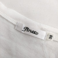 Jines フリル袖 サイズ38 81829708-TR-1A コットン 半袖Ｔシャツ カットソー ホワイト レディース ジネス【中古】5-0525S△