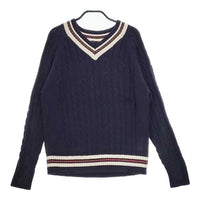 CIOTA Cricket Sweater チルデンニット KNLM-101 定価29700円 コットン サイズ4 セーター ニット ネイビー レディース シオタ【中古】5-0403M∞