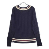 CIOTA Cricket Sweater チルデンニット KNLM-101 定価29700円 コットン サイズ4 セーター ニット ネイビー レディース シオタ【中古】5-0403M∞