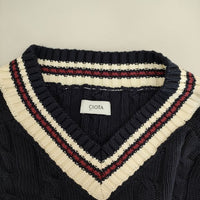 CIOTA Cricket Sweater チルデンニット KNLM-101 定価29700円 コットン サイズ4 セーター ニット ネイビー レディース シオタ【中古】5-0403M∞
