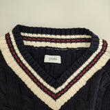 CIOTA Cricket Sweater チルデンニット KNLM-101 定価29700円 コットン サイズ4 セーター ニット ネイビー レディース シオタ【中古】5-0403M∞