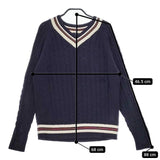 CIOTA Cricket Sweater チルデンニット KNLM-101 定価29700円 コットン サイズ4 セーター ニット ネイビー レディース シオタ【中古】5-0403M∞