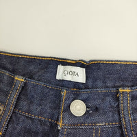 CIOTA インディゴスビンコットン13.5ozストレートデニム NPTL-1STB ジーンズ デニムパンツ ネイビー レディース シオタ【中古】5-0322G∞