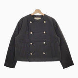 R&D.M.Co- PUFF JACKET パフジャケット 定価55000円 中綿ノーカラージャケット 24AW ブラック レディース オールドマンズテーラー【中古】5-0131T♪