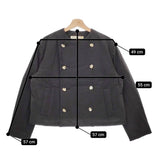 R&D.M.Co- PUFF JACKET パフジャケット 定価55000円 中綿ノーカラージャケット 24AW ブラック レディース オールドマンズテーラー【中古】5-0131T♪