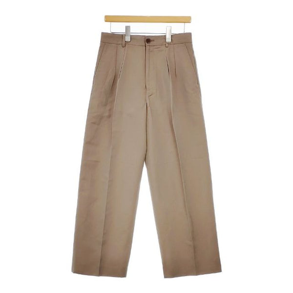 MY タックパンツ 221-61503 ウールリネン センタープレススラックス パンツ ブラウン レディース マイ【中古】5-0322G∞