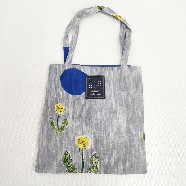 mina perhonen dandelion ミニバッグ rs9600 リネン トートバッグ グレー レディース ミナペルホネン【中古】5-0804G◎