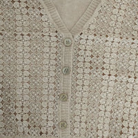 MUVEIL クローバーレースカーディガン アンゴラ混 カーディガン ピンクベージュ レディース ミュベール【中古】5-0322M∞