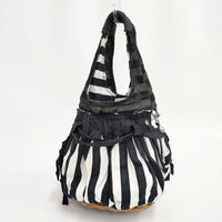 ebagos FROM THE WINDOW 紅籐 底かご シェニール トートバッグ ブラック ホワイト ブラウン レディース エバゴス【中古】5-0827G∞