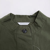 ARTS&SCIENCE 0221-L2122-2034 サイズ1 コットン シルク バンドカラー ジャケット カーキ レディース アーツ&サイエンス【中古】5-0323M♪