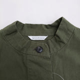 ARTS&SCIENCE 0221-L2122-2034 サイズ1 コットン シルク バンドカラー ジャケット カーキ レディース アーツ&サイエンス【中古】5-0323M♪