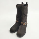 GIUSEPPE ZANOTTI DESIGN イタリア製 ラインストーンスタッズ エンジニアブーツ サイズ36 ブーツ ダークブラウン レディース ジュゼッペザノッティデザイン【中古】5-1119T◎