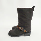 GIUSEPPE ZANOTTI DESIGN イタリア製 ラインストーンスタッズ エンジニアブーツ サイズ36 ブーツ ダークブラウン レディース ジュゼッペザノッティデザイン【中古】5-1119T◎