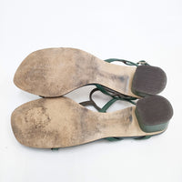 Odette e' Odile UNITED ARROWS Tストラップサンダル サイズ24 1/2 サンダル グリーン レディース オデットエオディール【中古】5-0714S◎