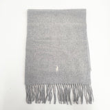 POLO RALPH LAUREN ラインマフラー ウール ストール マフラー グレー レディース ポロ・ラルフローレン【中古】5-1119T◎