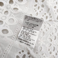 NE QUITTEZ PAS eclat別注 レースジャケット 七分袖 刺繍 カットワーク 010141GJ5EC インド製 ブラウス シャツ ホワイト レディース ヌキテパ【中古】5-0525S△