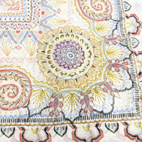 ETRO ペイズリー シルク100％ 大判 スカーフ ベージュ レッド レディース エトロ【中古】5-0414M◎