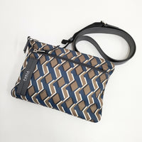 Furla ナイロン サコッシュ ショルダーポーチ ショルダーバッグ ブラウン ネイビー レディース フルラ【中古】5-0804G◎