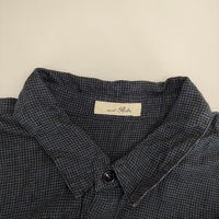 nest Robe リネン ギンガムチェック 01141-2055 チュニック ロング ブラウス シャツ ネイビー ブラック レディース ネストローブ【中古】5-0403M∞