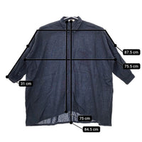 nest Robe リネン ギンガムチェック 01141-2055 チュニック ロング ブラウス シャツ ネイビー ブラック レディース ネストローブ【中古】5-0403M∞