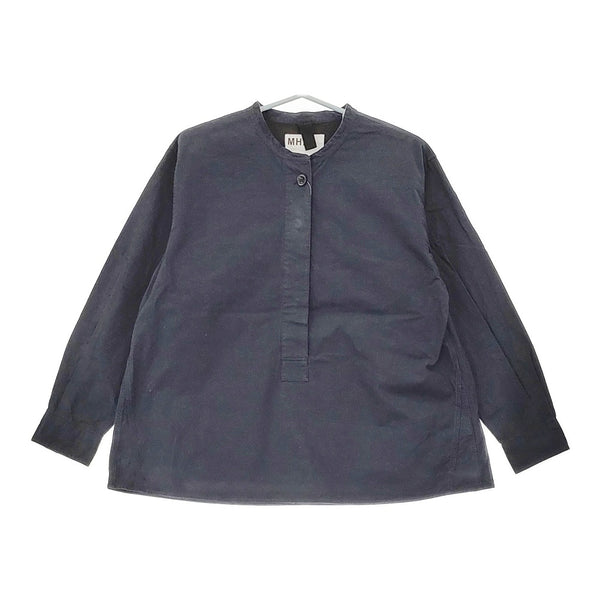 MHL. 595-2253504 BRUSHED COTTON PLAINWEAVE サイズ2 プルオーバー 長袖シャツ 22SS ネイビー レディース エムエイチエル【中古】5-0411M♪