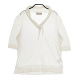 MARGARET HOWELL ネッカチーフニット サンプル品 578-8163008 七分袖 コットン セーター ニット オフホワイト レディース マーガレットハウエル【中古】5-0403M∞