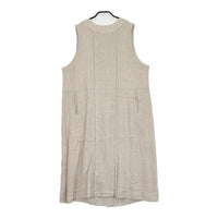 the last flower of the afternoon 陽射しの影 sleeveless tablier robe ローブ ワンピース ベージュ レディース ラストフラワー【中古】5-0608S♪