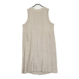 the last flower of the afternoon 陽射しの影 sleeveless tablier robe ローブ ワンピース ベージュ レディース ラストフラワー【中古】5-0608S♪