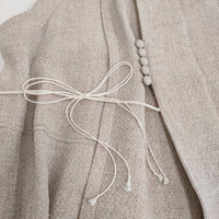 the last flower of the afternoon 陽射しの影 sleeveless tablier robe ローブ ワンピース ベージュ レディース ラストフラワー【中古】5-0608S♪
