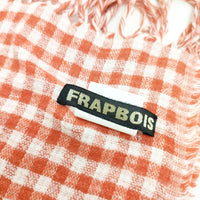 FRAPBOIS チェック コットン マフラー ショール 大判 ストール レッド ホワイト レディース フラボア【中古】5-0414G◎