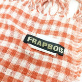 FRAPBOIS チェック コットン マフラー ショール 大判 ストール レッド ホワイト レディース フラボア【中古】5-0414G◎