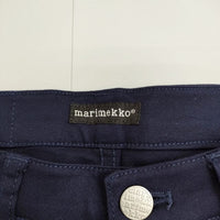 marimekko 新品 定価11000円 コットンストレッチ スキニー パンツ ネイビー レディース マリメッコ【中古】5-0731G∞