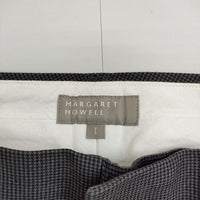 MARGARET HOWELL 578-243001 千鳥格子 コットン スラックス パンツ グレー レディース マーガレットハウエル【中古】5-0731G∞