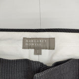 MARGARET HOWELL 578-243001 千鳥格子 コットン スラックス パンツ グレー レディース マーガレットハウエル【中古】5-0731G∞