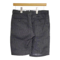 MARGARET HOWELL 578-143908 リネン ストライプ ショートパンツ ハーフパンツ ショーツ チャコールグレー レディース マーガレットハウエル【中古】5-0402S∞