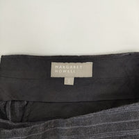 MARGARET HOWELL 578-143908 リネン ストライプ ショートパンツ ハーフパンツ ショーツ チャコールグレー レディース マーガレットハウエル【中古】5-0402S∞