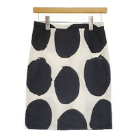 marimekko ドット スカート ブラック ホワイト レディース マリメッコ【中古】5-0402M∞