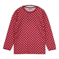 marimekko pallopaita ドット 水玉 サイズ150 コットン 長袖Ｔシャツ カットソー ロンＴ レッド ホワイト レディース マリメッコ【中古】5-0731M∞