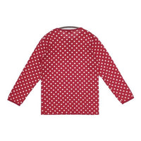 marimekko pallopaita ドット 水玉 サイズ150 コットン 長袖Ｔシャツ カットソー ロンＴ レッド ホワイト レディース マリメッコ【中古】5-0731M∞