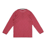 marimekko pallopaita ドット 水玉 サイズ150 コットン 長袖Ｔシャツ カットソー ロンＴ レッド ホワイト レディース マリメッコ【中古】5-0731M∞