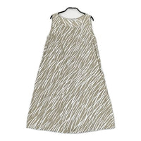 marimekko Taiga タイガ リネン 34 ノースリーブ ワンピース カーキ ホワイト レディース マリメッコ【中古】5-0521S∞