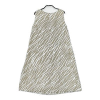 marimekko Taiga タイガ リネン 34 ノースリーブ ワンピース カーキ ホワイト レディース マリメッコ【中古】5-0521S∞