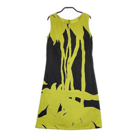 marimekko コットン ノースリーブドレス ワンピース ライトグリーン ブラック レディース マリメッコ【中古】5-0521S∞
