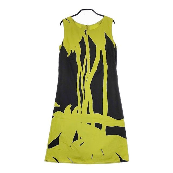 marimekko コットン ノースリーブドレス ワンピース ライトグリーン ブラック レディース マリメッコ【中古】5-0521S∞