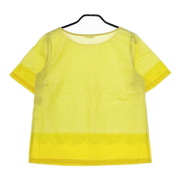 marimekko コットン プルオーバー ブラウス シャツ イエロー レディース マリメッコ【中古】5-0521S∞