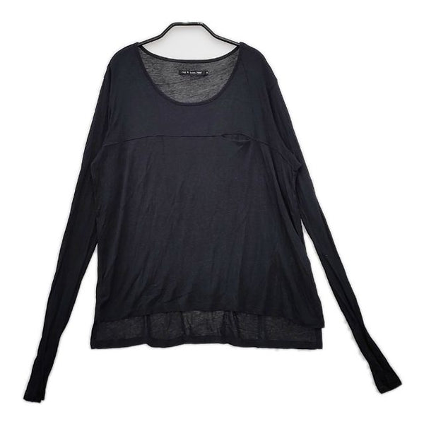 rag & bone KNIT アルパカ混 ペルー製 ニット ニットソー カットソー ブラック レディース ラグアンドボーン【中古】5-0402M∞